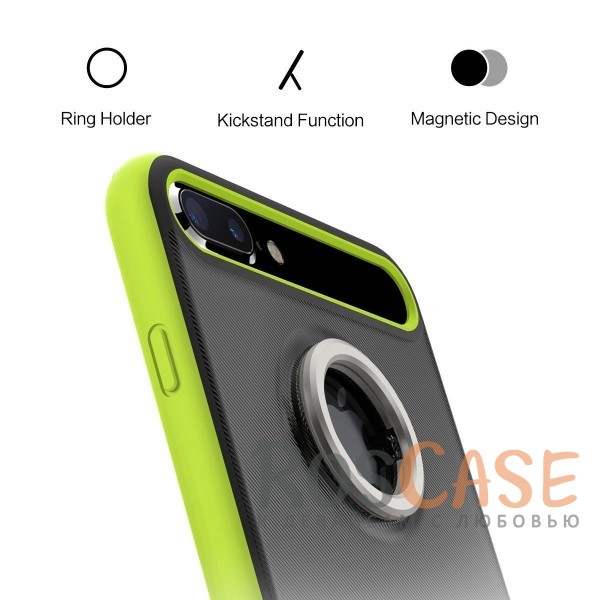 Фотография Зеленый / Green Rock Ring Holder Case M2 | Чехол для Apple iPhone 7 plus / 8 plus (5.5") с удобным кольцом-подставкой на 360