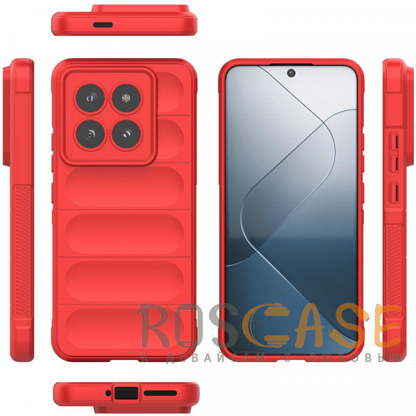 Изображение Красный Flex Silicone | Противоударный чехол для Xiaomi Mi 14 Pro с защитой камеры и микрофиброй