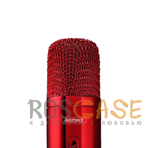 Фотография Красный Remax K03 | Беспроводной микрофон-караоке для мобильного телефона со встроенной колонкой