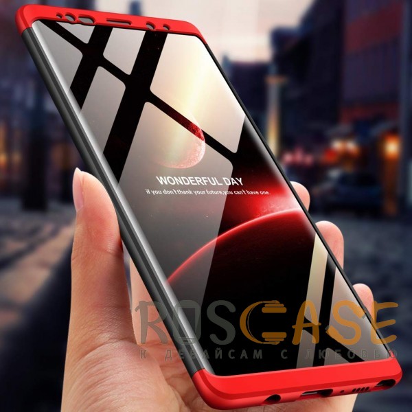 Фотография Черный / Красный GKK LikGus 360° | Двухсторонний чехол для Samsung Galaxy S9 Plus с защитными вставками