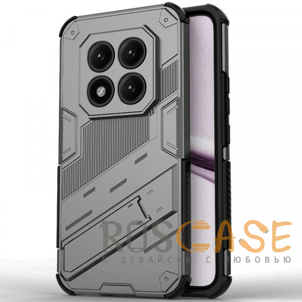 Фото Серый Megatron | Противоударный чехол-подставка для Xiaomi Redmi Note 15 Pro Plus с защитой камеры