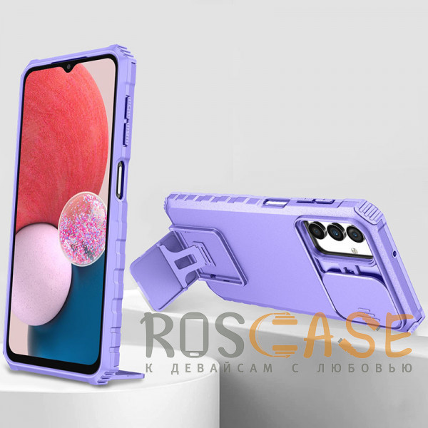 Фотография Фиолетовый CamShield Holder | Противоударный чехол-подставка для Samsung Galaxy A13 / A04s с защитой камеры