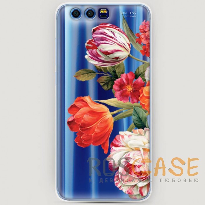 Фото RosCase | Силиконовый чехол Весенний букет на Huawei Honor 9