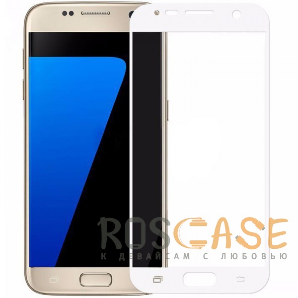 Фото Белый Artis 2.5D | Цветное защитное стекло на весь экран для Samsung G930F Galaxy S7 на весь экран