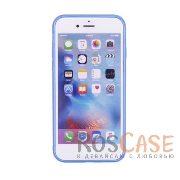Фотография Голубой Текстурированный силиконовый софт-тач чехол с защитой боковых граней и кнопок для Apple iPhone 6/6s (4.7")