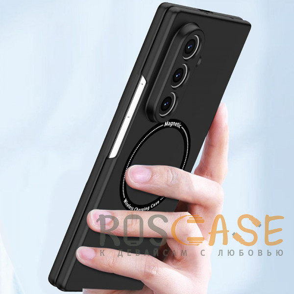 Фото Черный Matte Shield | Тонкий матовый пластиковый чехол с поддержкой Magsafe для Samsung Galaxy Z Fold 7