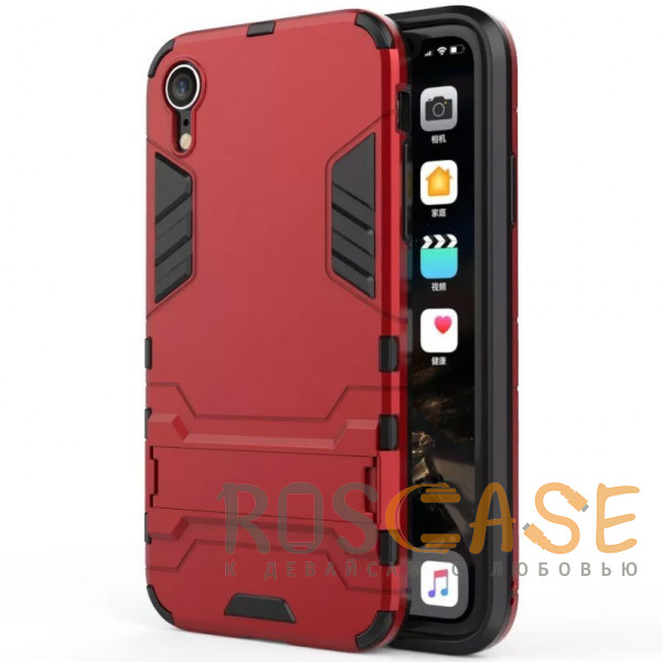 Фото Красный Transformer | Противоударный чехол-подставка для iPhone XR с мощной защитой корпуса
