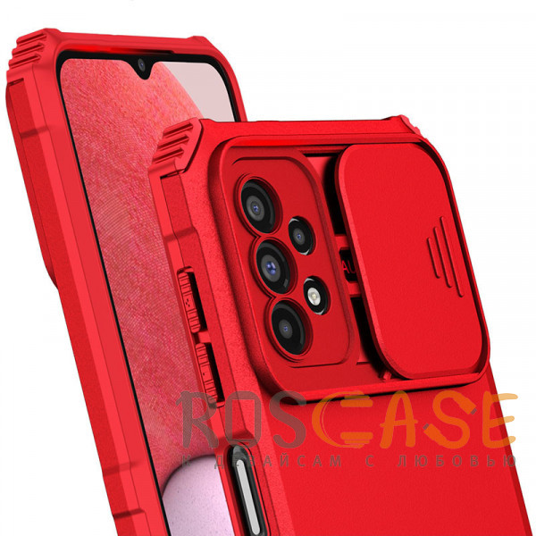 Изображение Красный CamShield Holder | Противоударный чехол-подставка для Samsung Galaxy A23 с защитой камеры