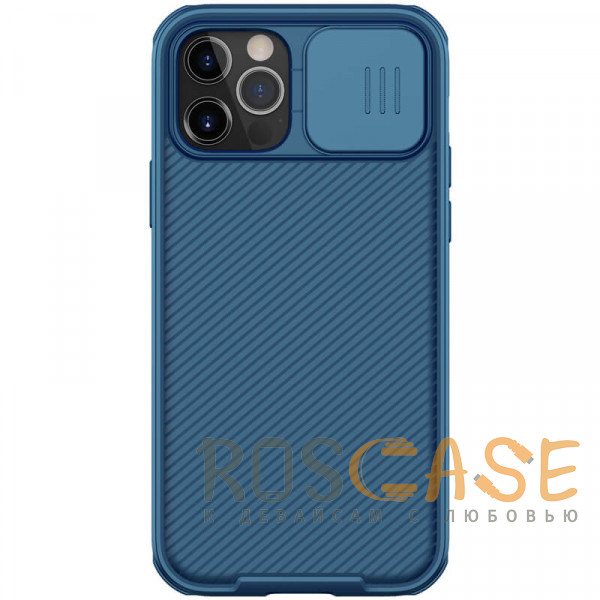 Фото Синий Nillkin CamShield Pro | Чехол из пластика и TPU с защитой камеры для магнитной зарядки для iPhone 12 Pro Max