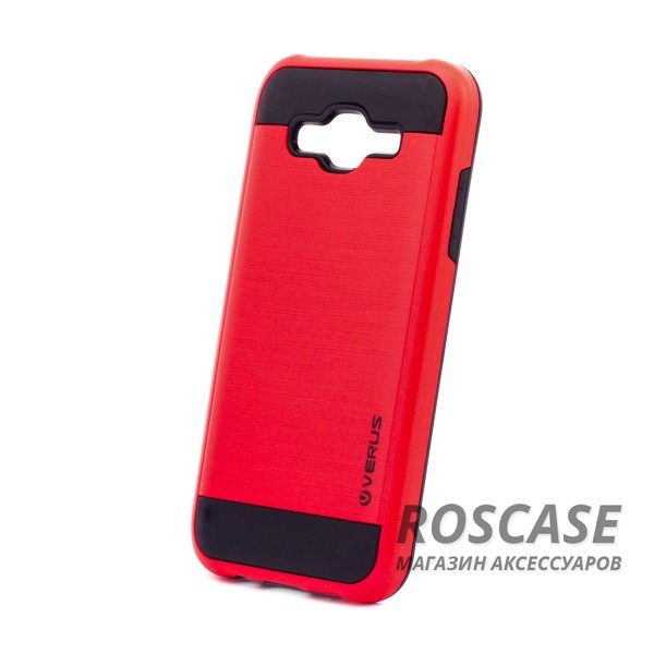 Фотография Красный Двухслойный ударопрочный чехол с защитными бортами экрана Verge для Samsung J500H Galaxy J5