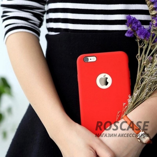 Изображение Красный / Red Ультратонкий силиконовый защитный чехол-накладка Rock Silicon с гладким покрытием для Apple iPhone 6/6s (4.7")