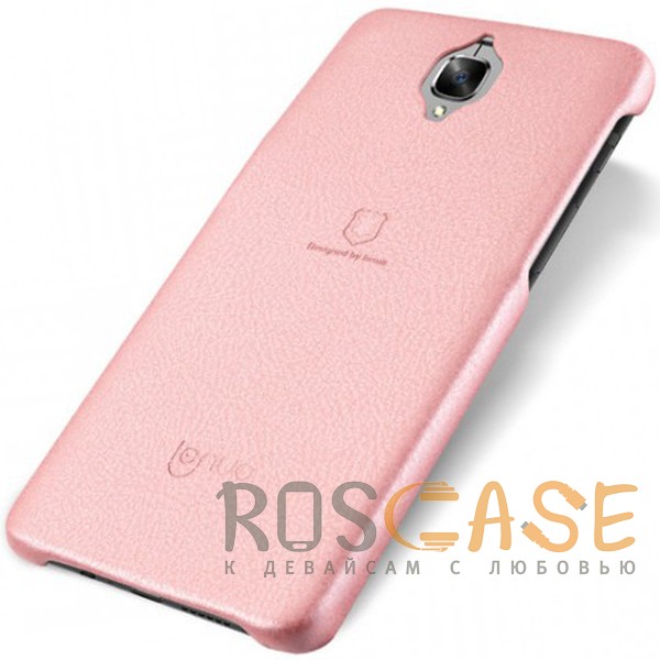 Фото Розовый Тонкий чехол-накладка Lenuo из экокожи с защитными бортиками для OnePlus 3 / OnePlus 3T