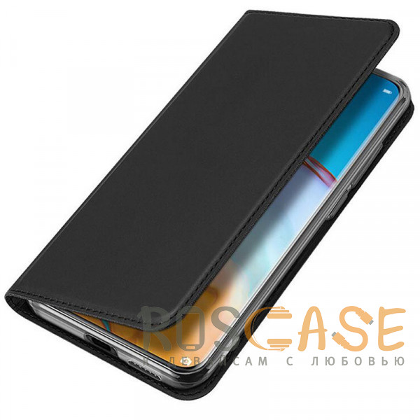 Фото Черный Чехол-книжка из Premium экокожи для Huawei P40 с карманом для визиток