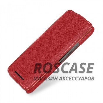 Фотография Красный / Red TETDED натур. кожа | Чехол-флип для HTC One / M9