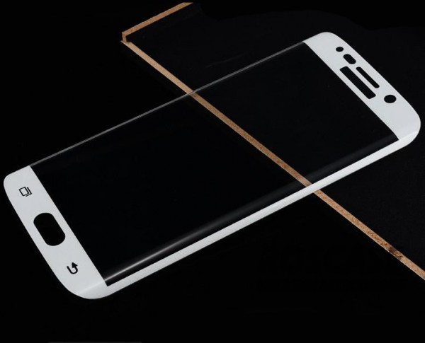 Изображение Белый Защитное 3D стекло на весь экран (цветное) для Samsung G925F Galaxy S6 Edge с закругленными краями