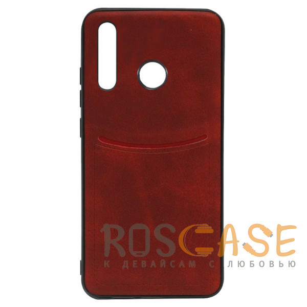 Фото Красный ILEVEL | Чехол с кожаным покрытием и карманом для Huawei P30 lite / Honor 20 lite / 20s / Nova 4E