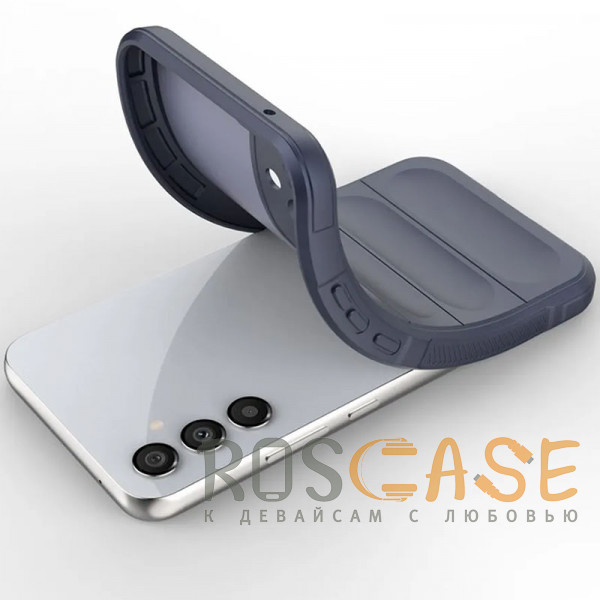 Фотография Темно-синий Flex Silicone | Противоударный чехол для Samsung Galaxy A34 с защитой камеры и микрофиброй