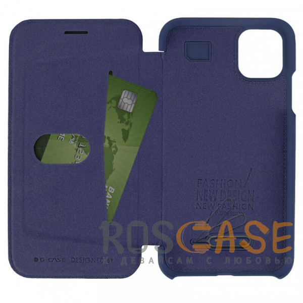Фотография Синий G-Case Vintage | Кожаный Premium чехол книжка для iPhone 11 Pro Max