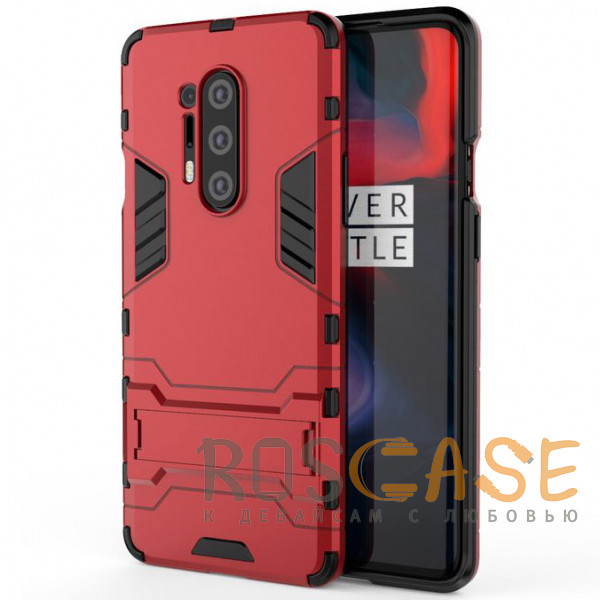 Фото Красный Transformer | Противоударный чехол-подставка для OnePlus 8 Pro с мощной защитой корпуса
