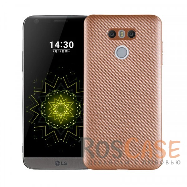 Фото Золотой Матовый силиконовый чехол Origin Textured с текстурированной поверхностью под карбон для LG G6 / G6 Plus H870 / H870DS