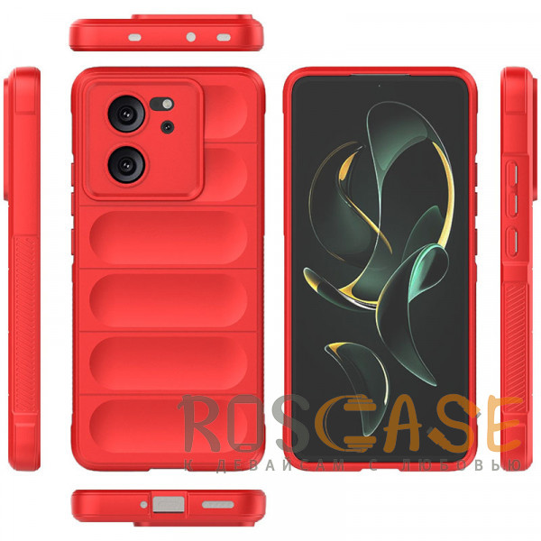Изображение Красный Flex Silicone | Противоударный чехол для Xiaomi Mi 13T / Mi13T Pro / Redmi K60 Ultra с защитой камеры и микрофиброй