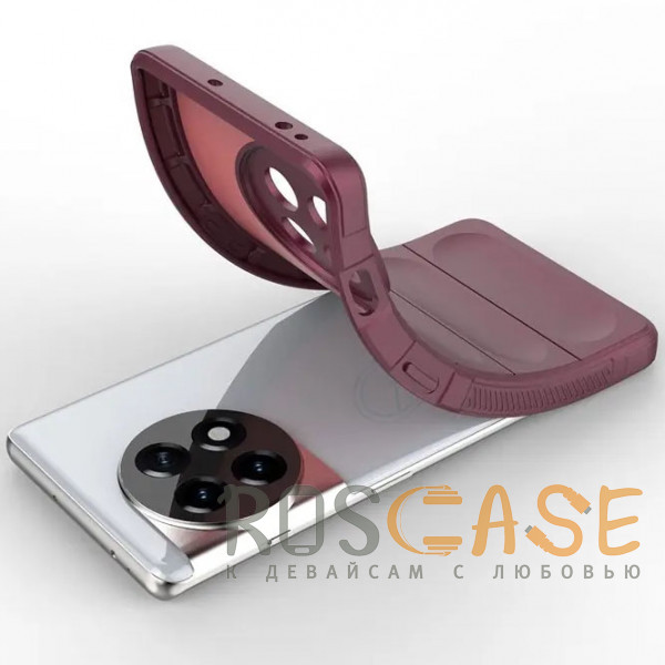 Фотография Бордовый Flex Silicone | Противоударный чехол для OnePlus 11R / Ace 2 с защитой камеры и микрофиброй