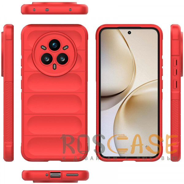 Фото Красный Flex Silicone | Противоударный чехол для Realme 14 Pro Plus 5G с защитой камеры и микрофиброй
