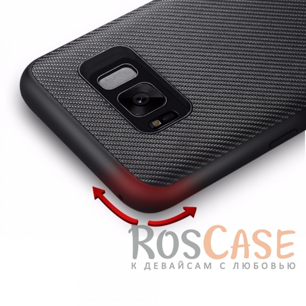 Изображение Черный / Black Гибкий текстурный карбоновый чехол Rock Origin для Samsung G950 Galaxy S8