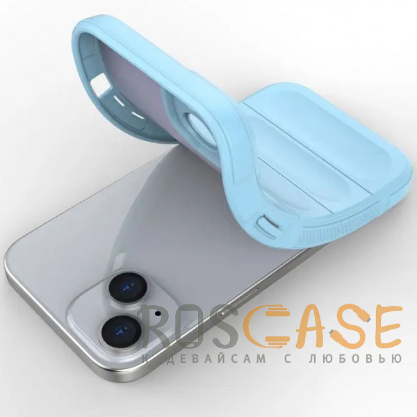 Фотография Голубой Flex Silicone | Противоударный чехол для iPhone 15 с защитой камеры и микрофиброй