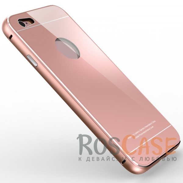 Фото Rose Gold LUPHIE Metal Frame | Металлический бампер для iPhone 6/6s с глянцевой панелью
