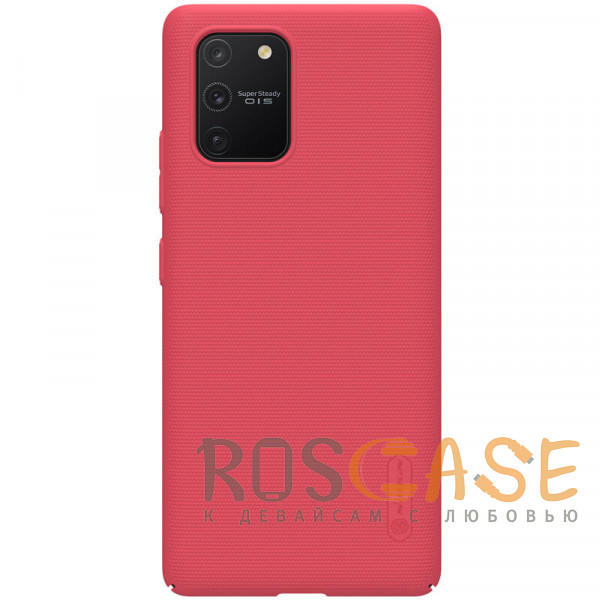 Фотография Красный Nillkin Super Frosted Shield | Матовый пластиковый чехол для Samsung Galaxy S10 Lite / A91