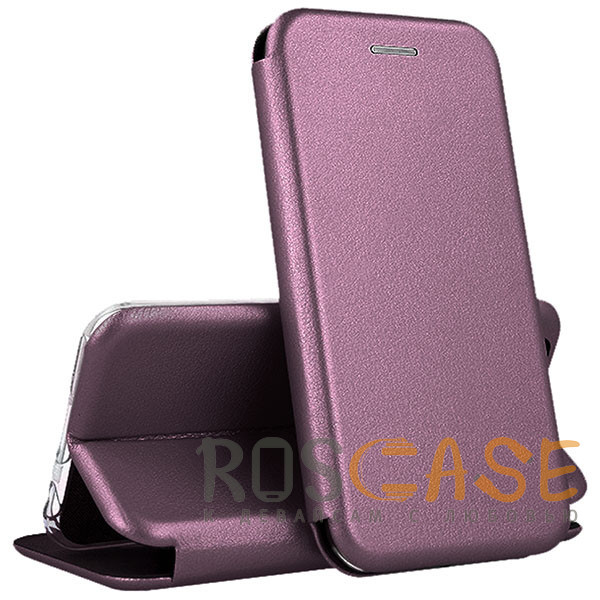 Фото Бордовый Open Color | Кожаный чехол-книжка для Samsung Galaxy S20 FE с функцией подставки и магнитом