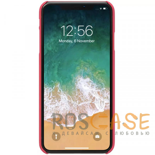 Изображение Красный Nillkin Super Frosted Shield | Матовый пластиковый чехол для iPhone XS Max с отверстием под лого