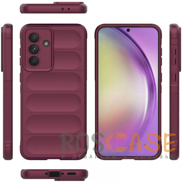 Фото Бордовый Flex Silicone | Противоударный чехол для Samsung Galaxy A56 / A36 5G с защитой камеры и микрофиброй