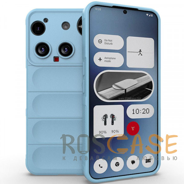 Фото Голубой Flex Silicone | Противоударный чехол для Nothing Phone 3 с защитой камеры и микрофиброй
