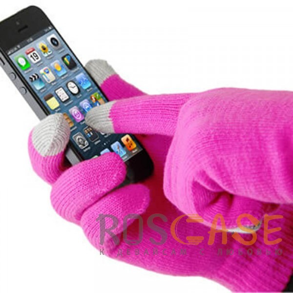 Фотография Малиновый Перчатки Touch Glove для сенсорных (емкостных) экранов