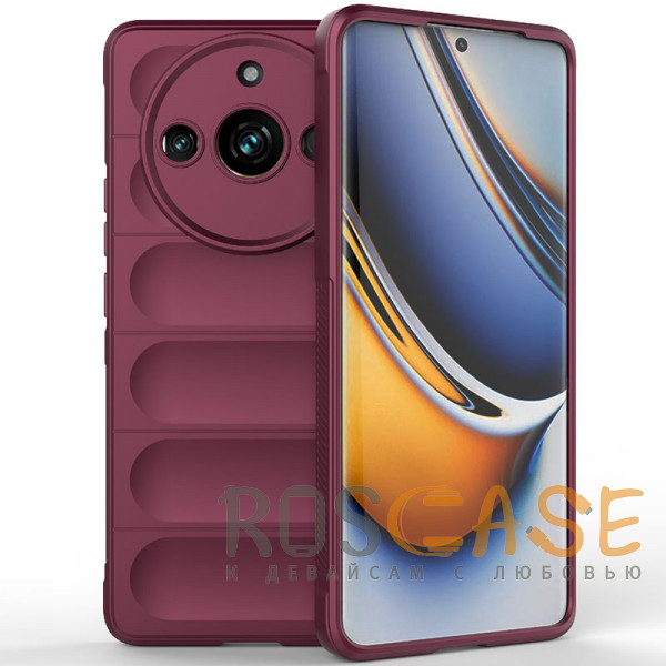 Фото Бордовый Flex Silicone | Противоударный чехол для Realme 11 Pro / 11 Pro Plus с защитой камеры и микрофиброй