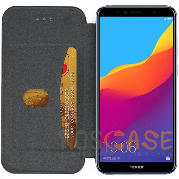 Изображение Темно-синий  Open Color 2 | Чехол-книжка на магните для Huawei Honor 7A Pro / Y6 Prime 2018 с подставкой и внутренним карманом