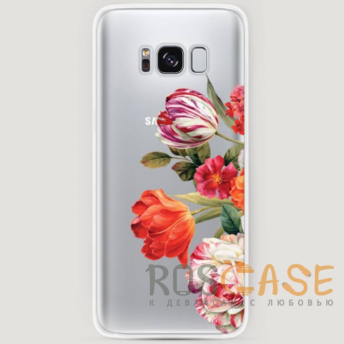 Фото RosCase | Силиконовый чехол Весенний букет на Samsung G955 Galaxy S8 Plus