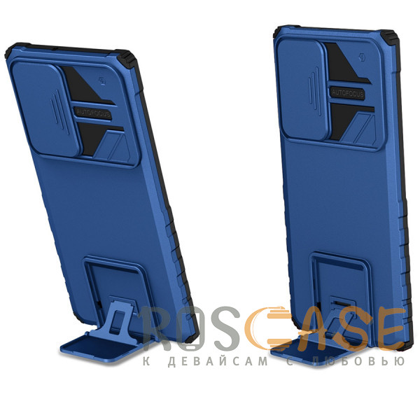 Изображение Синий CamShield Holder | Противоударный чехол-подставка для Samsung Galaxy S22 Ultra с защитой камеры