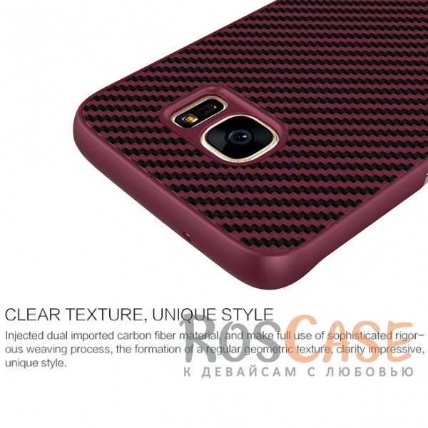 Изображение Красный Nillkin Synthetic Fiber | Карбоновый чехол для Samsung G935F Galaxy S7 Edge
