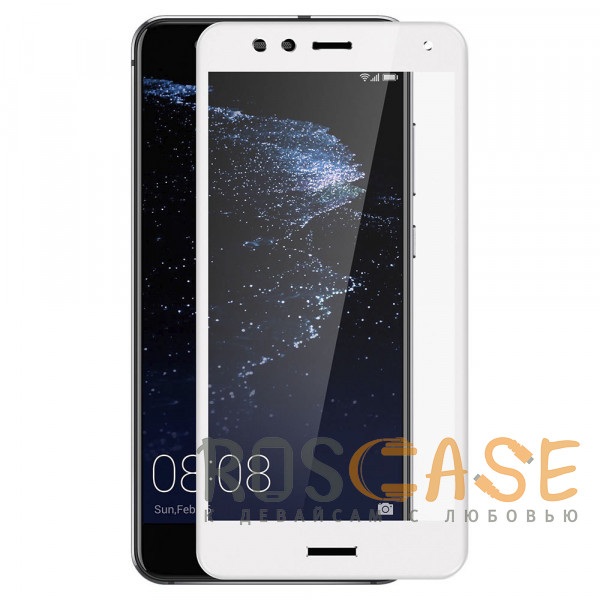Фото Белый Защитное стекло 5D Full Cover для Huawei P10 Lite