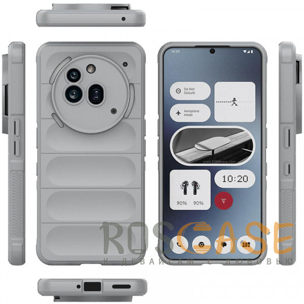 Фото Серый Flex Silicone | Противоударный чехол для Nothing Phone 3a Pro с защитой камеры и микрофиброй