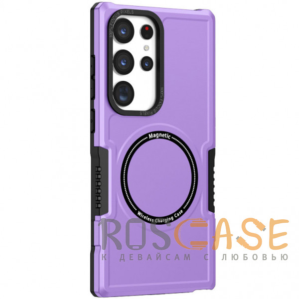Фото Фиолетовый Magnetic Armor | Противоударный чехол с поддержкой MagSafe для Samsung Galaxy S25 Ultra