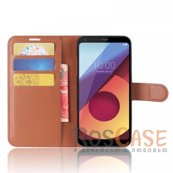Изображение Коричневый Wallet | Кожаный чехол-кошелек с внутренними карманами для LG Q6 / Q6a / Q6 Prime M700