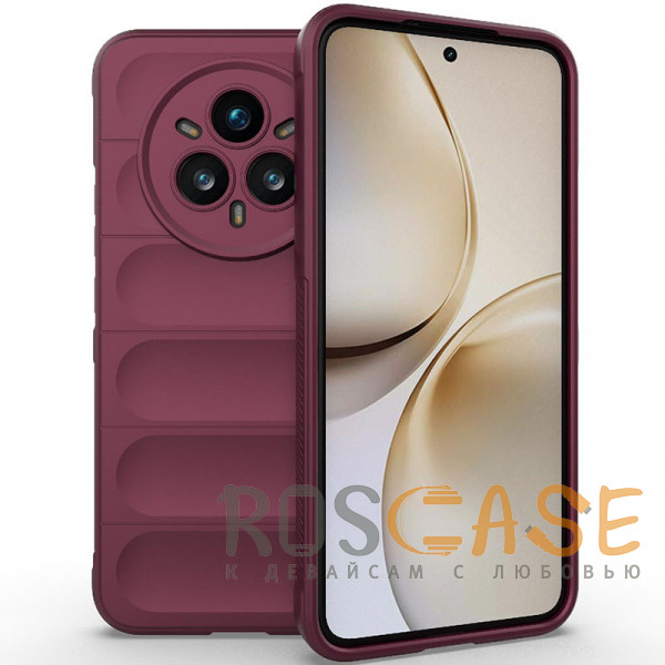 Фото Бордовый Flex Silicone | Противоударный чехол для Realme 14 Pro Plus 5G с защитой камеры и микрофиброй