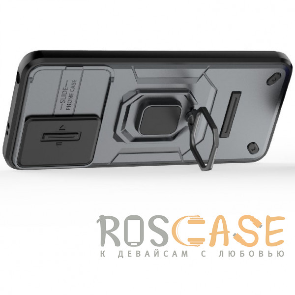 Фотография Серый Transformer Ring Holder | Противоударный чехол с кольцом и шторкой камеры для Xiaomi Redmi Note 12 5G / Poco X5 5G