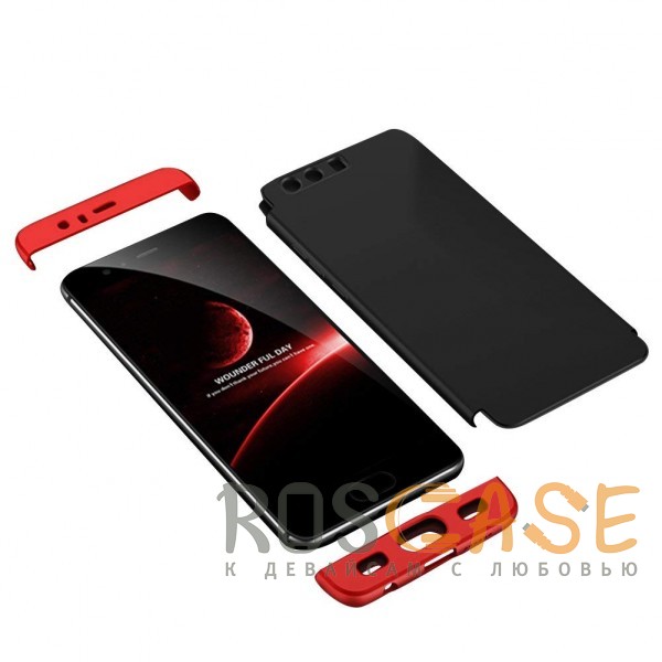 Изображение Черный / Красный GKK LikGus 360° | Двухсторонний чехол для Huawei Honor 9 с защитными вставками