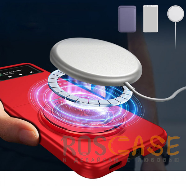 Фотография Красный Matte Shield Ring | Тонкий пластиковый чехол с кольцом Magsafe для Samsung Galaxy Z Flip 4