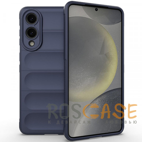 Фото Темно-синий Flex Silicone | Противоударный чехол для Samsung Galaxy S25 Edge с защитой камеры и микрофиброй